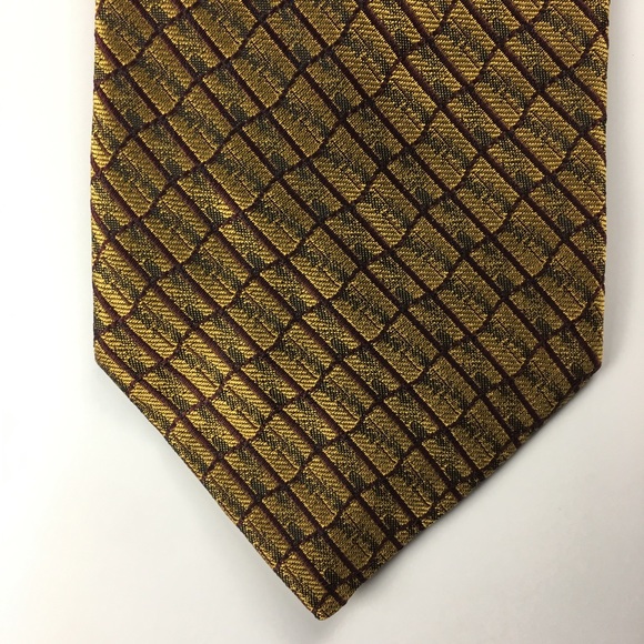 Valentino Collection Gold Pattern Mens Tie - Picture 3 of 4